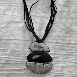 Elegant Black and Silver Necklace